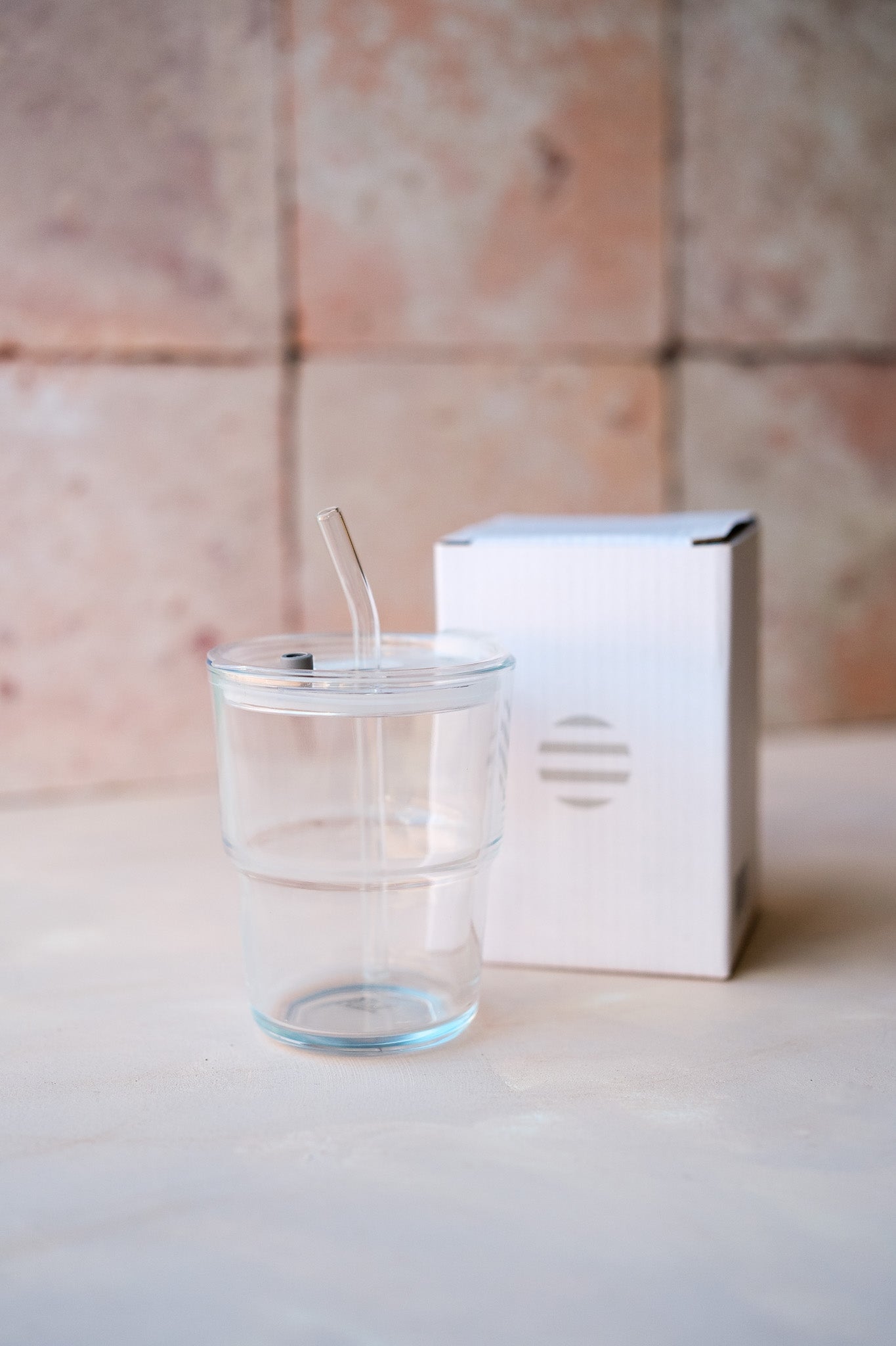 Iced Chocolate Glass Tumbler with Lid