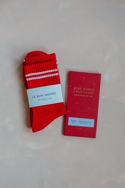 Le Bon Shoppe Socks and Chocolate Bar Bundle