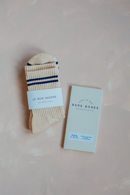Le Bon Shoppe Socks and Chocolate Bar Bundle