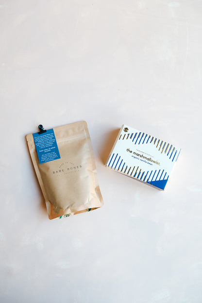 68% Dominican hot chocolate flakes with Madagascan vanilla marshmallows by The Marshmallowist, Bare Bones Glasgow