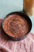 No-bake chocolate cheesecake made with Bare Bones Dominican chocolate flakes