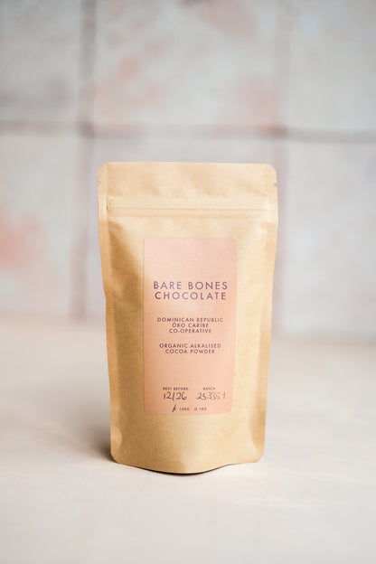 Organic Dominican cocoa powder for baking, Bare Bones Chocolate Glasgow