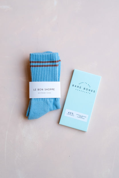Le Bon Shoppe Socks and Chocolate Bar Bundle