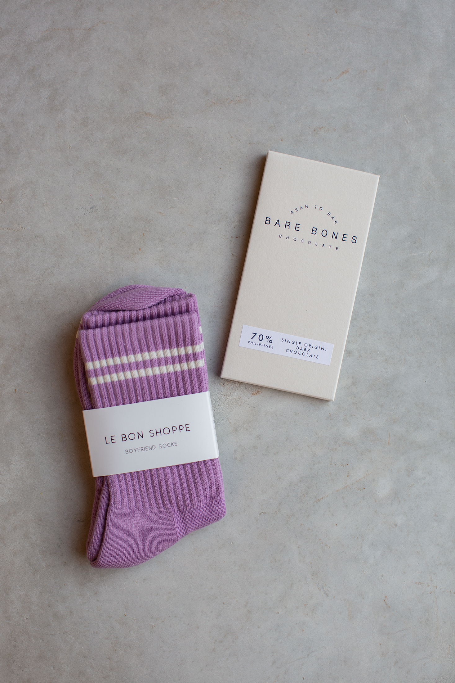 Le Bon Shoppe Socks and Chocolate Bar Bundle