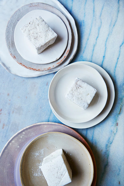 Madagascan vanilla bean marshmallows by The Marshmallowist, paired with Bare Bones hot chocolate